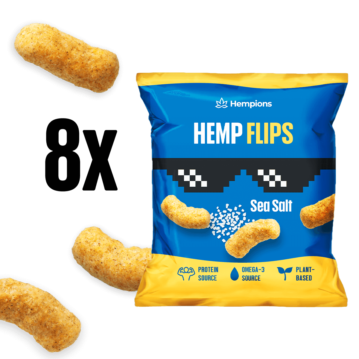 Bio Hemp Flips Sea Salt - 8 x 30g