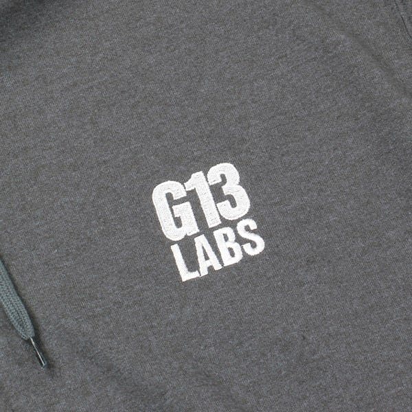 ZIP HOODY - EMBROIDERED G13 LABS TRADEMARK - CHARCOAL