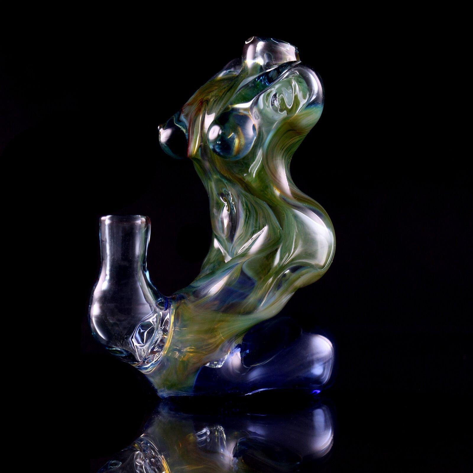 Mia Shea Glass – Kneeling Goddess Green and Blue